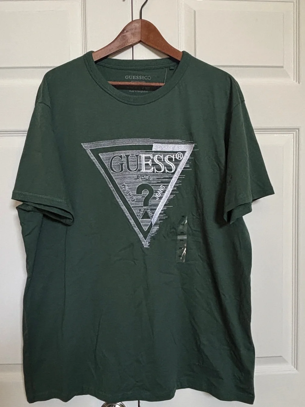Guess Eco XXL Green Logo Graphic T Shirt Men NWT Organic Cotton - Picture 2 of 7